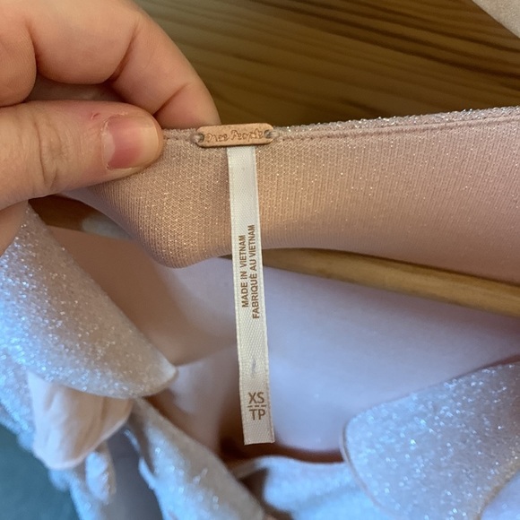 Free People One More Time Lurex Wrap Dress Size Extra Small - Picture 4 of 9